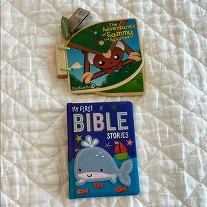 Wooden Book - The Adventures of Sammy the Squirrel & My First Bible Stories